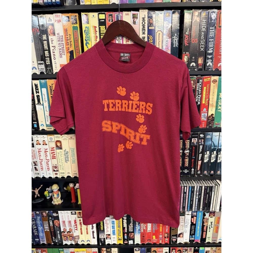 Vintage Terriers Spirit School Team Pride Tee Shirt Single Stitch 80s 90s